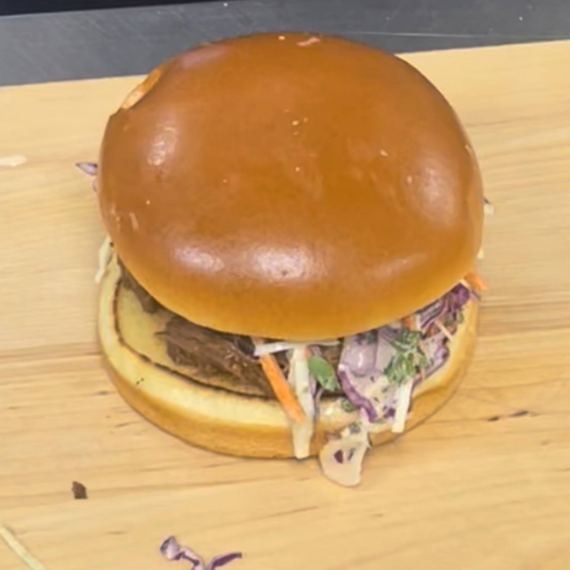 BARBECUE BEEF & SLAW ON BRIOCHE