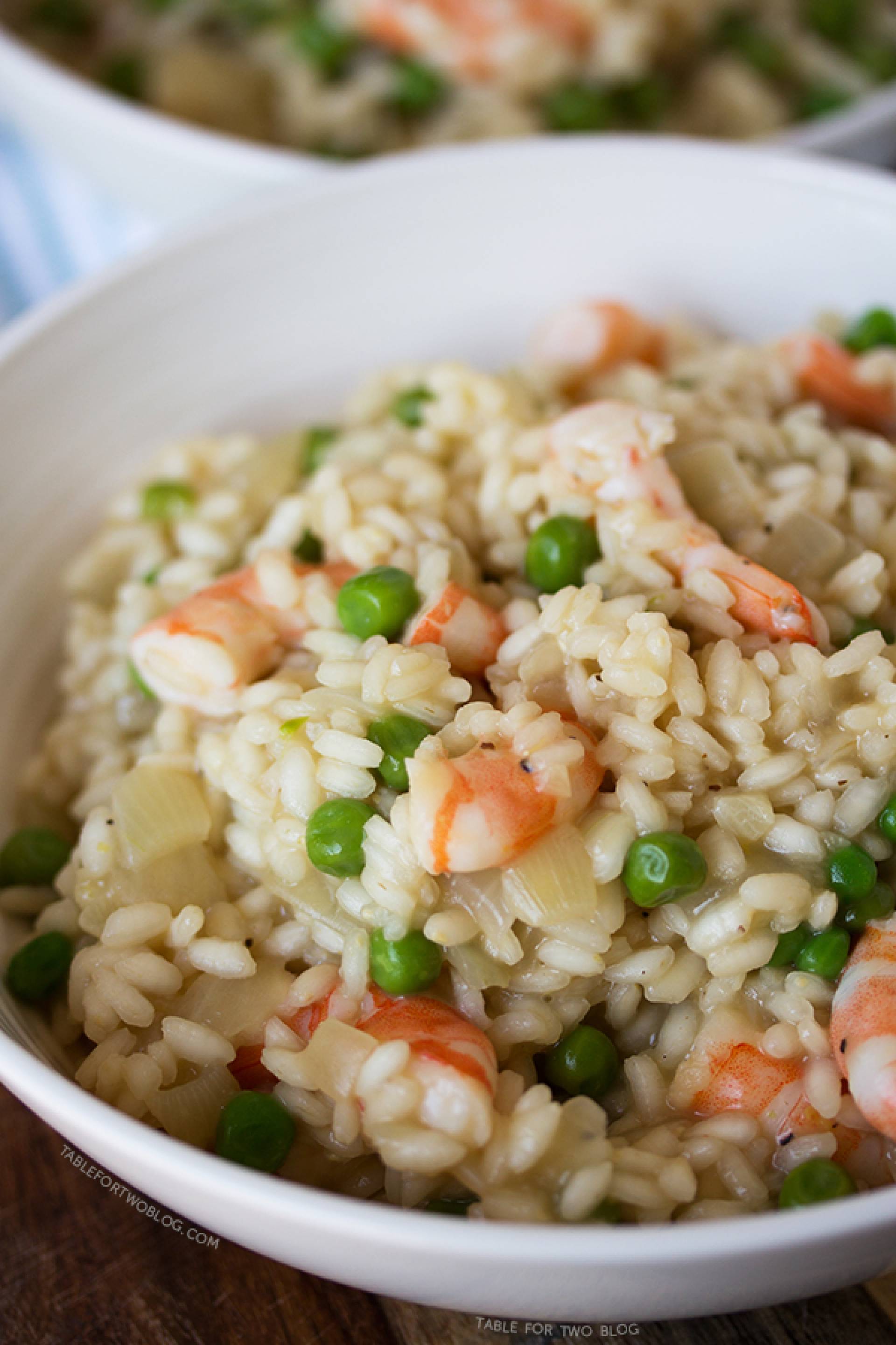 Risotto with Shrimp, Shiitake, Peas and Parm